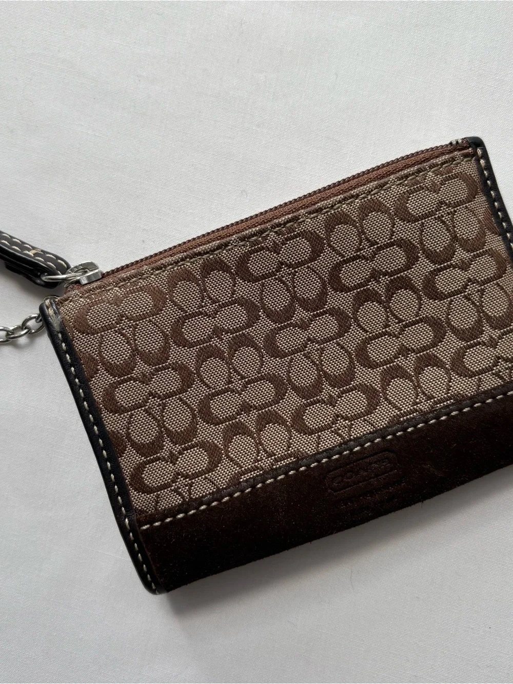 Vintage Y2K Coach Signature Canvas Coin Purse Cardholder Wallet